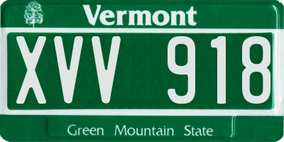 VT license plate XVV918