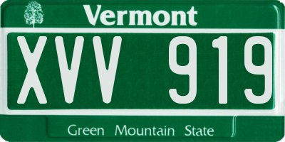 VT license plate XVV919