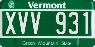 VT license plate XVV931