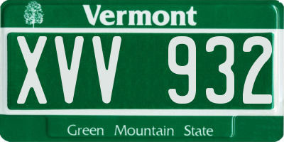 VT license plate XVV932
