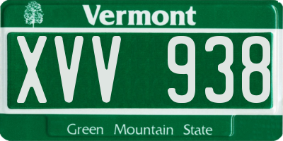 VT license plate XVV938