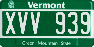 VT license plate XVV939