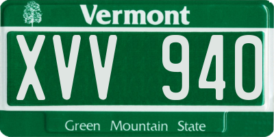 VT license plate XVV940