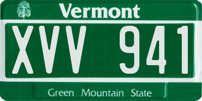 VT license plate XVV941