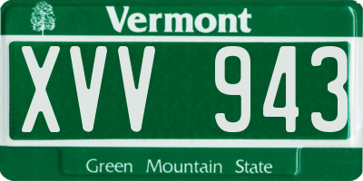 VT license plate XVV943