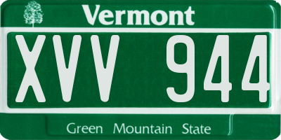 VT license plate XVV944