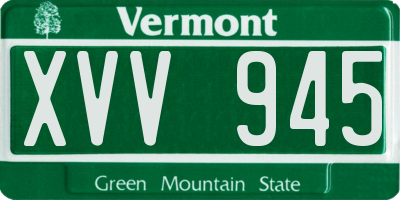 VT license plate XVV945