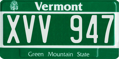 VT license plate XVV947