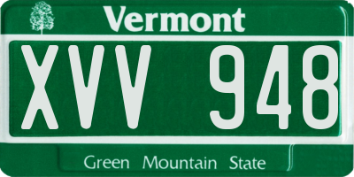VT license plate XVV948