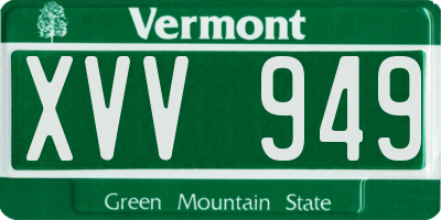 VT license plate XVV949