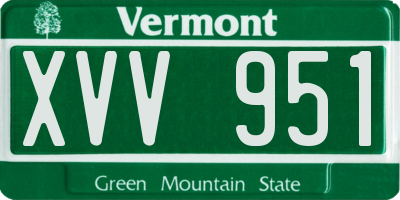 VT license plate XVV951