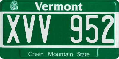 VT license plate XVV952