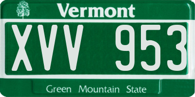 VT license plate XVV953