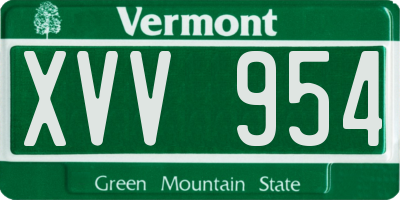 VT license plate XVV954