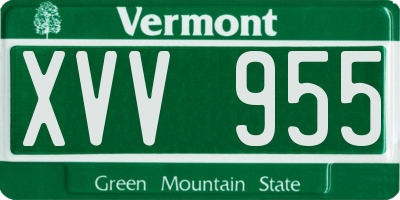 VT license plate XVV955