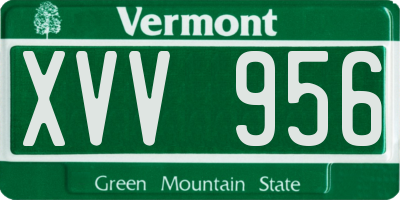 VT license plate XVV956