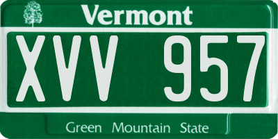 VT license plate XVV957