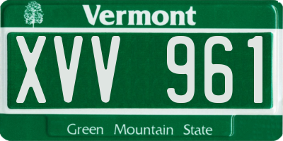 VT license plate XVV961