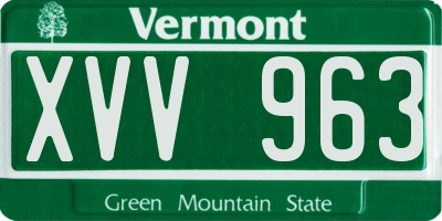 VT license plate XVV963