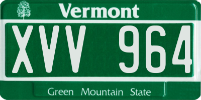 VT license plate XVV964