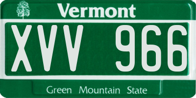 VT license plate XVV966