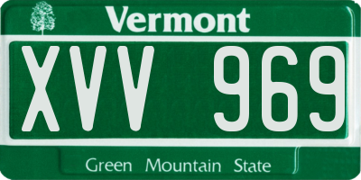 VT license plate XVV969