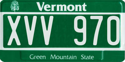 VT license plate XVV970