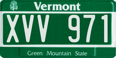 VT license plate XVV971