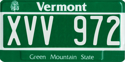 VT license plate XVV972