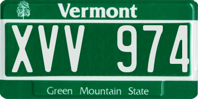VT license plate XVV974