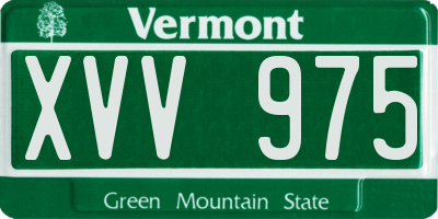 VT license plate XVV975