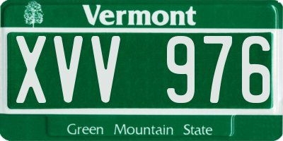 VT license plate XVV976