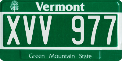 VT license plate XVV977