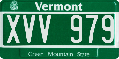 VT license plate XVV979