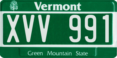 VT license plate XVV991