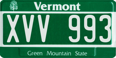 VT license plate XVV993
