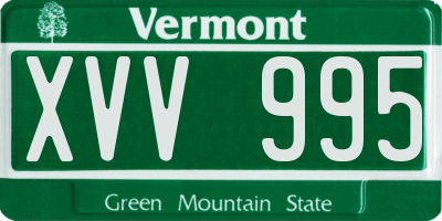 VT license plate XVV995