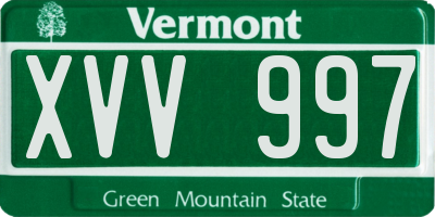 VT license plate XVV997