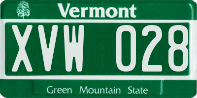 VT license plate XVW028