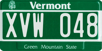 VT license plate XVW048