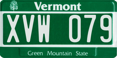VT license plate XVW079