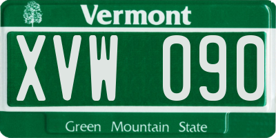 VT license plate XVW090