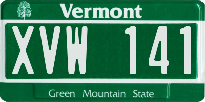 VT license plate XVW141