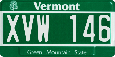 VT license plate XVW146