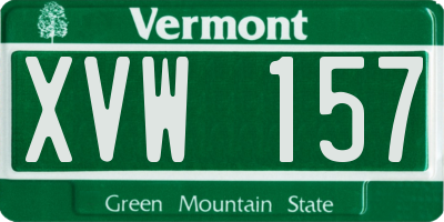VT license plate XVW157