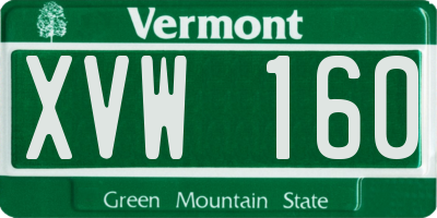 VT license plate XVW160