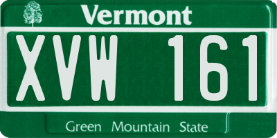 VT license plate XVW161