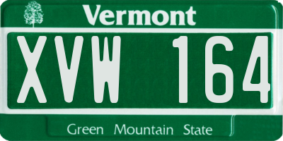 VT license plate XVW164