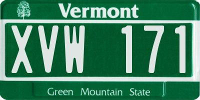 VT license plate XVW171