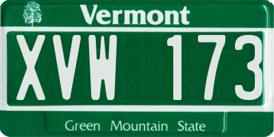 VT license plate XVW173